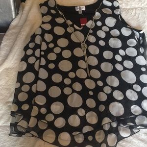 Sleeveless Blouse with attached Necklace